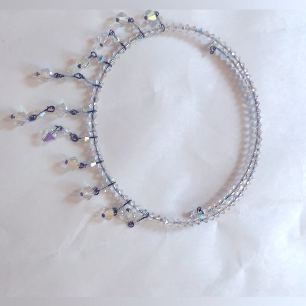 Iridescent Clear Beaded Necklace